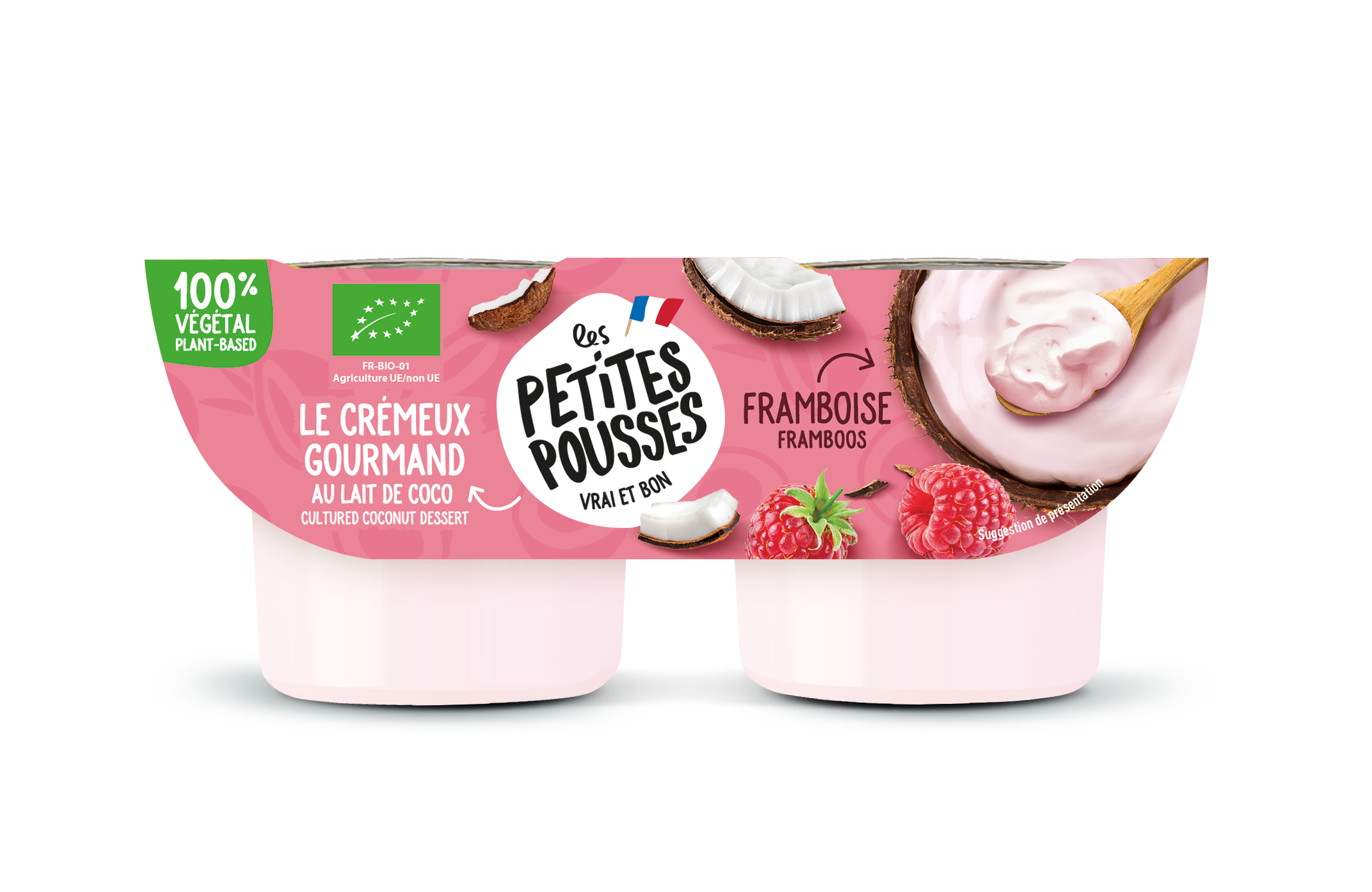 Vrai faux yaourt lait de coco et framboise