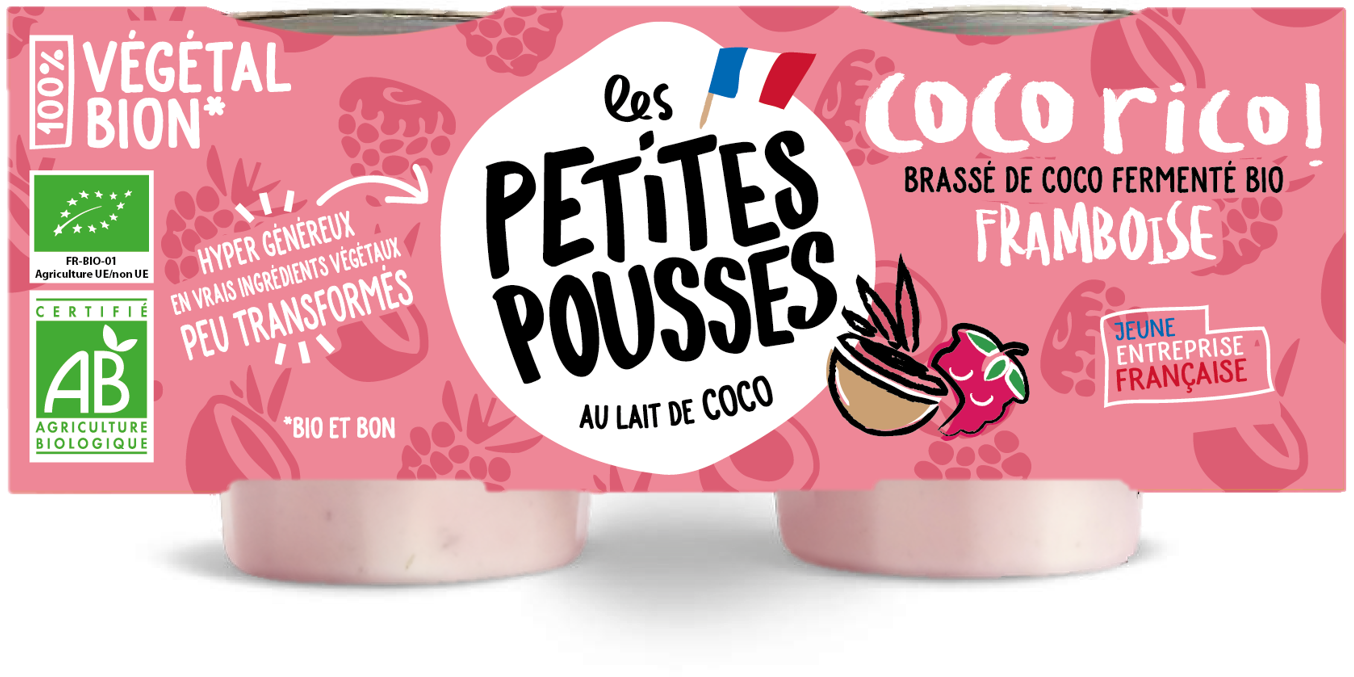 Brassé végétal au lait de coco et framboise