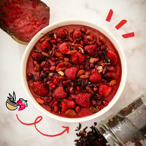 smoothie bowl framboise hibiscus